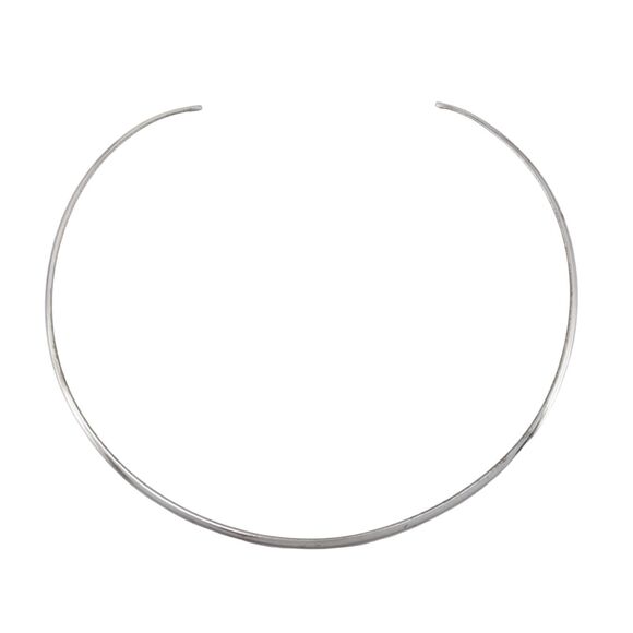 Vintage Sterling Silver 925 4mm Choker Necklace 17" - Picture 2 of 5